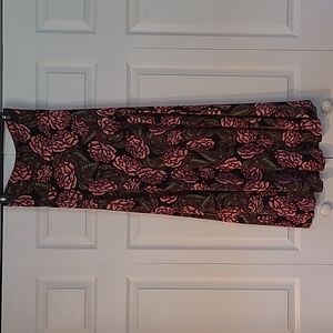 LuLaRoe XS Floral Print Black Maxi Skirt